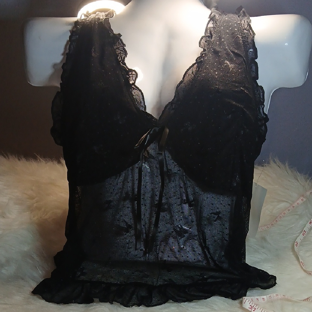 Electric BEHAVIOUR Midnight Black Sheer Chemise XL